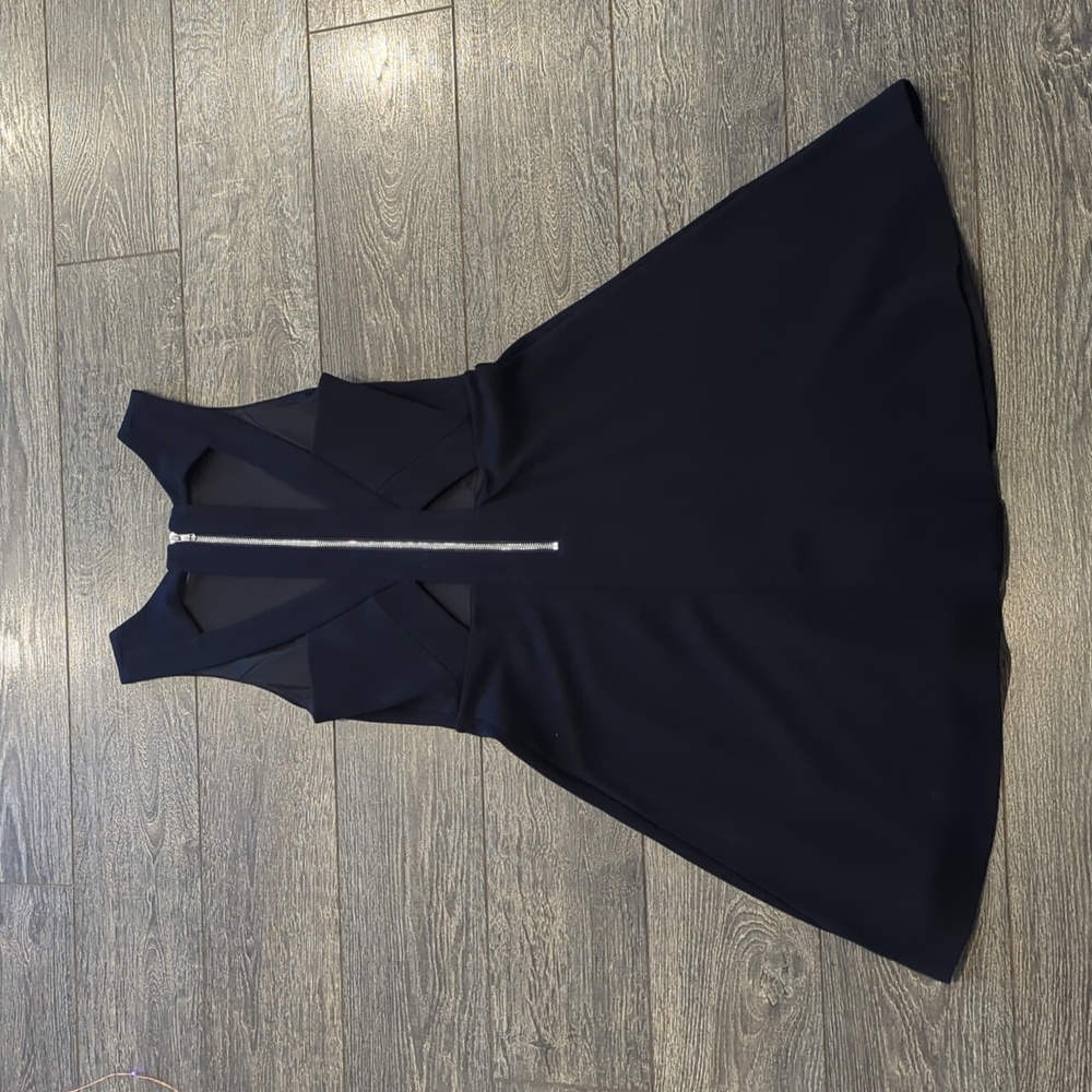Bailey 44 Navy Blue Dress Fit & Flare Cut Out Back Size Small